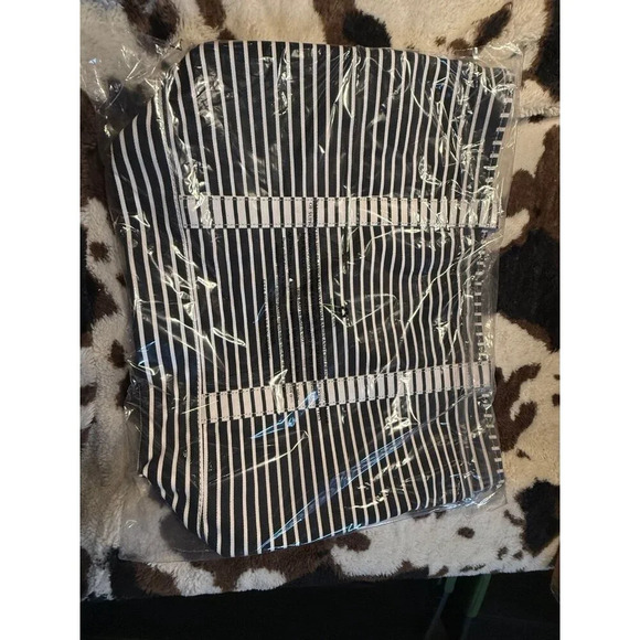 NEW Black Lands' End Women's Canvas Beach Tote Handbag - Picture 4 of 4